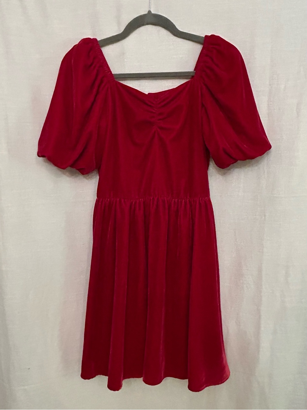 Janie and Jack NWOT Red Velvet Puff Sleeve Dress party‎ holiday girly